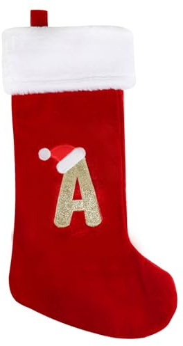 SULOLI Weihnachtsstrumpf,Rote Strumpftaschen,Geschenktüten Weihnachtssocken Zum Aufhängen für Weihnachtsbaum und Heim Deko(A)