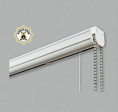 Ians Emporium 120cm Cassette Roman Blind Kit CHROME Chain Nets At Home - Special Size
