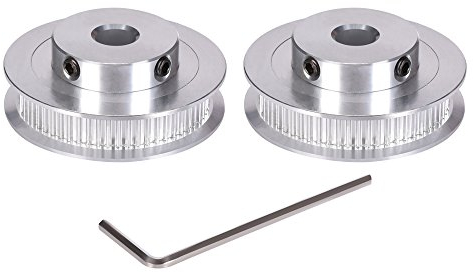 Kingprint GT2-Aluminium-Zahnriemenrad mit 60 Zähnen, 8-mm-Bohrung, für 6-mm-Breite, für 3D-Drucker (2 Stück)