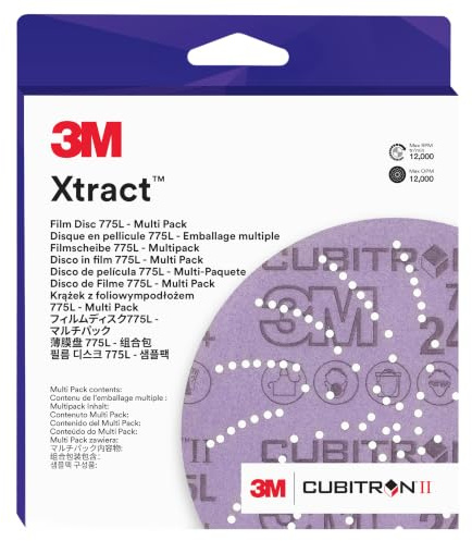 3M Xtract Cubitron II Film Disc 775L, 87338, 127 mm, Multi-pack, 15/pack | PAC include 3 disc per grit 500+,600+,800+,1000+