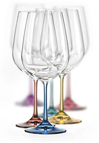Bohemia Rotweingläser Kristall, Weinglas mehrfarbig, Model Spectrum, mehrfarbig, 550 ml, 6er Set