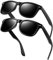 KANASTAL 2er Set Polarisiert Sonnenbrille Herren Damen Retro Rechteckig Sonnenbrille UV400 Schutz, Matt Schwarz Rahmen Gläser und Glänzend Schwarz Rahmen Gläser
