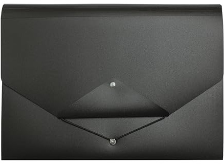 Cathedral Products 13 Pocket Triangle Flap Expanding File - Black