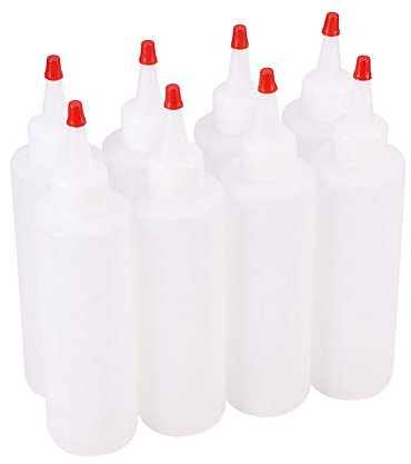 Unique WElinks 180ml/ 120ml Plastic Dropper Bottle Empty Liquid Squeeze Bottle with Red Tip Cap for Multi Purpose Squeeze Bottles for Paint, Ink, Liquid, Glue (12Pcs 120ml)