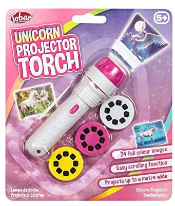 Tobar Unicorn Projector Torch Toy - 24 Unicorn Images Assorted Designs and Colours, Pink