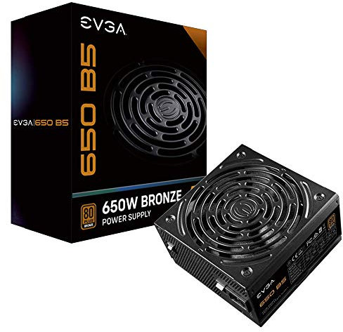 EVGA 650 B5, 80 Plus BRONZE 650W, Vollständig Modular, EVGA ECO Mode, 5 Jahre Garantie, Kompakte 150 mm Größe, Netzteil 220-B5-0650-V2 (EU)
