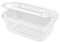 TELEVASO - 50 uds - Envase recipiente para comidas frías con tapa bisagra rectangular - Capacidad 1000 ml - Polietileno (PET) transparente
