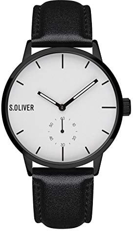 s.Oliver Time Herren Analog Quarz Uhr mit Kunstleder Armband