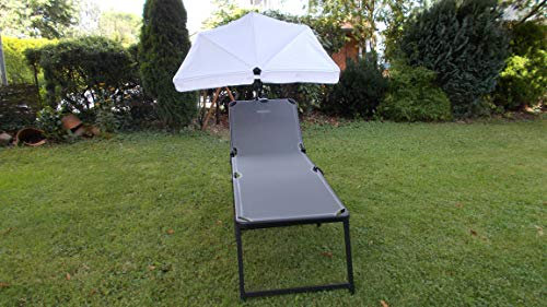 holly MODEDLL Sunny - EXKLUSIV Outdoor - Liege - HOCH und BREIT - mit Fächerschirm Weiss