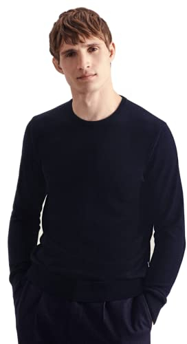Seidensticker Herren Pullover - Regular Fit - Pullover - Rundhals - Langarm - 100% Baumwolle, Navy, M