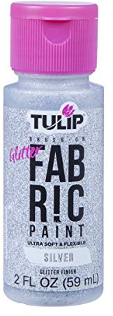 Tulip Brush-On Fabric Paint 2oz, Glitter Silver, As Detailed, One Size