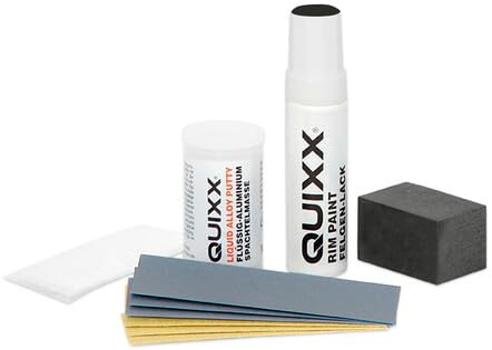 Quixx, Reparaturset für legierte Felgen, Farbe:Schwarz