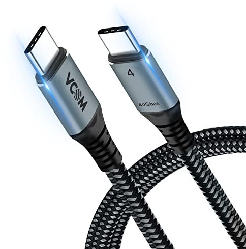 VCOM USB4 Cable 1.2m, 40Gbps thunderbolt 4 cable, USB C 8K/4K Video Cord, 100W Charging, Compatible with Thunderbolt 4/3, MacBook, DELL XPS, Surface Pro, Docking