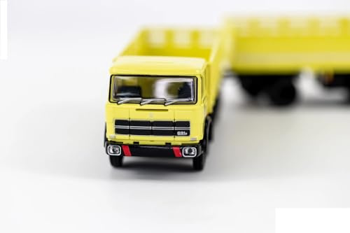 BREKINA 58532 - H0 1:87 - Camion con rimorchio Fiat 691Millepiedi a cassone gialllo