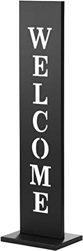 AMARE Standschild Welcome 20 x 15 x 72 cm, Schwarz, Standschilld Welcome