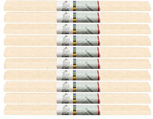 PARTY DISCOUNT wasserfestes Krepppapier | 250x50 cm | Feinkrepp Maibaum Dekoration Farbecht (Creme, 10 Rollen)