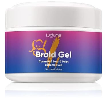 Hair Gel, Braid Gel for Hair Style Long Holding, Hair Wax Strong Hold for Braids, Cornerow Twists and Locs, Hair Style Fixing Gel and Curly Edge Control For Women