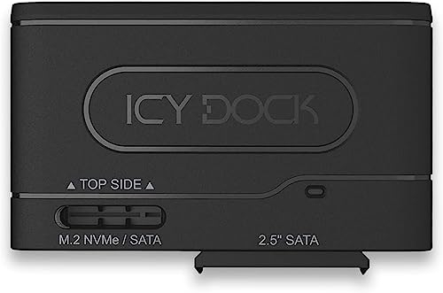 ICY DOCK EZ-Adapter MB104U-1SMB - 1x 2,5 SATA oder 1x M.2 NVMe/SATA SSD zu USB 3.2 Gen2 10Gbps Dockingstation/Reader