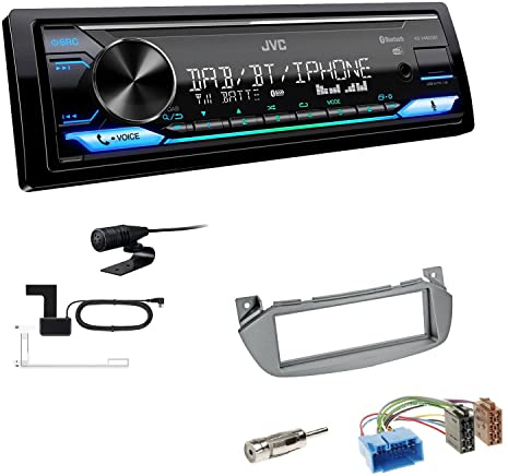 JVC KD-X482DBT 1-DIN Autoradio Media Receiver Digitalradio DAB+ Bluetooth Amazon Alexa USB Einbauset passend für Suzuki Alto ab 2009 Silber