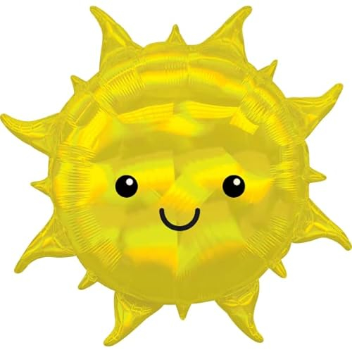 Folienballon * SONNE * als Deko und Geschenk | SuperShape 68x68cm | für Luft und Helium | Sun Ballon Party Dekoration
