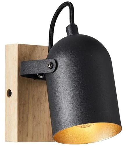 Brilliant Wandleuchte, Metall und Holz, Schwarz