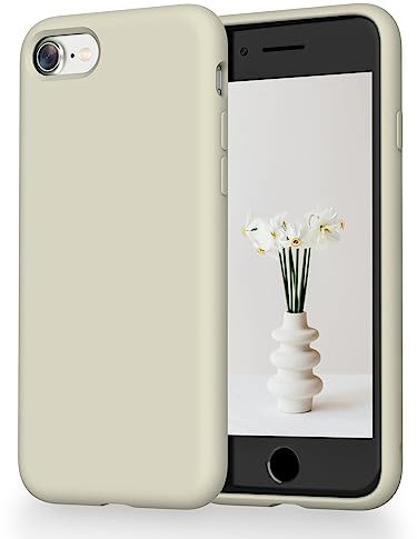 OitiYaa Liquid Silicone Case Compatible with iPhone SE 3/2 (2022/2020), iPhone 8/7 Case, 4.7 Inch, Soft Ultra Slim Protective Shockproof Phone Case with Anti-Scratch Microfiber Lining，Stone