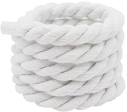 Jkapagzy 1 paire de lacets ronds épais de 10 mm d'épaisseur en corde torsadée pour homme et femme 160 cm de longueur, blanc, 160
