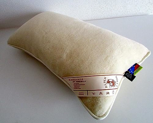 Alpenwolle Kopfkissen Merino 100% Wolle, Made in Germany! (50x70)