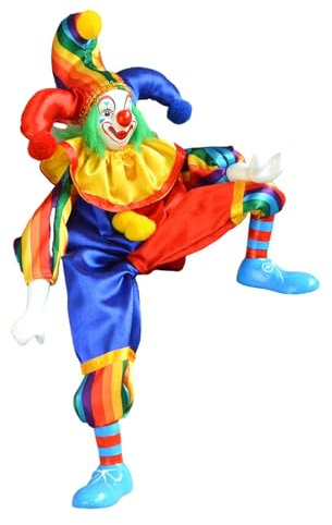 Ronyme 43CM Puppe Figur Clown Modell Handwerk, Puppe Souvenirs, Kunsthandwerk, Figuren, Spielzeug, Ornament für Haushalt, Festival, Halloween