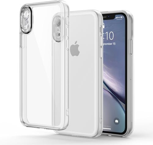 Honeyview Colored Clear Case for iPhone XR with Matte Border, Non-Yellowing, Shockproof, Armour Phone Cover for Apple iPhone XR - White