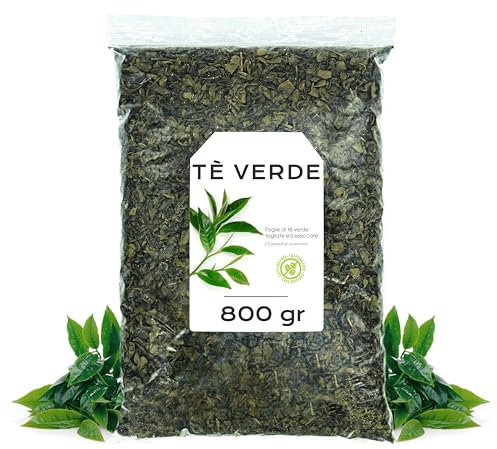 Te Verde 800g - Infusion Te Verde - Te Verde para Adelgazar - Te Verde Granel - Te Verde Hojas - Infusión de Hierbas (800 gr, Té Verde)
