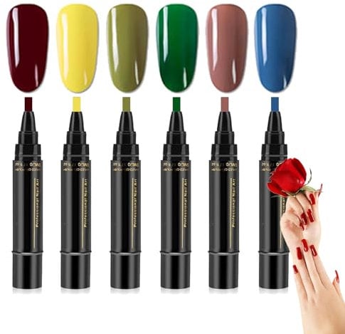 Nail Polish Pens, 36 Color Nail Polish Gel Pen 8 ml, 3 In 1 Gel Nail Polish Pen, One Step Nail Gel Pen, Soak Off UV LED Nail Varnish Nail Tools For Women Girls (color-B)
