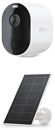 Arlo Pro 5 Überwachungskamera Aussen WLAN + Solar Panel, 2K+ HDR Video, Kabellos, Verbesserte Farbnachtsicht, 160° Blickwinkel, Spotlight, 2-Wege Audio, Alarm Sirene, Secure Testzeitraum, 1er Set