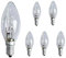 6 Pack E14 C35 Halogen Candle Light Bulb 28W, Dimmable, E14 SES Small Edison Screw Bulb, Warm White 2700K 350LM, Clear Glass, C35 E14 Light Bulb for Chandelier, Table Lamp