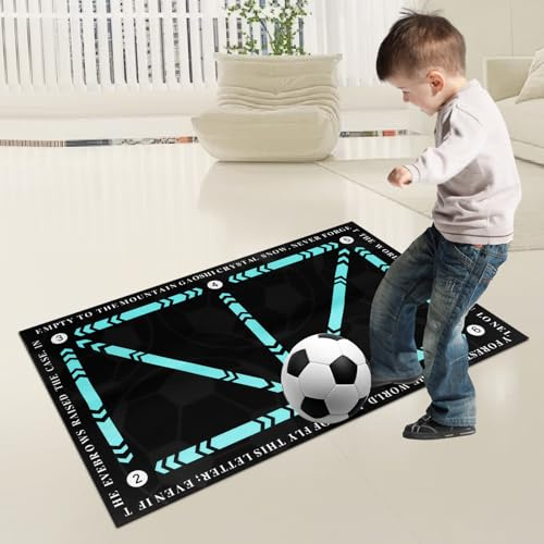 Football Training Mat, Non Slip Shock Silent Football Footstep Training Mat, Football Step Training Equipment for All Ages to Improving Dribbling,Ball Control Soccer, Christmas Gifts for Kids Adults
