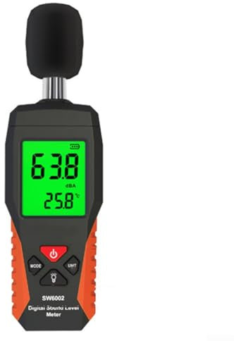 Medidor de nivel de sonido portátil con rendimiento fiable, para monitorear niveles de ruido industriales de hasta 130 dB