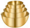 ORFCP Lot de 4 bols mélangeurs en acier inoxydable - 4 tailles de bols - 0,7 l / 1,2 l / 1,8 l / 2 l - Passe au lave-vaisselle - Saladiers - Bol à pâte - Doré