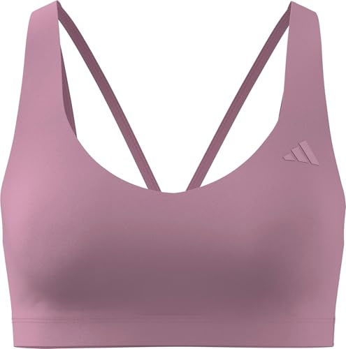 adidas Women's All Me Essentials Medium Support Bra, True Pink, L