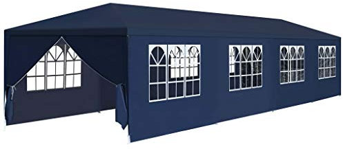 HOMTAKIE Chapiteau de Jardin 3x12 m Bleu