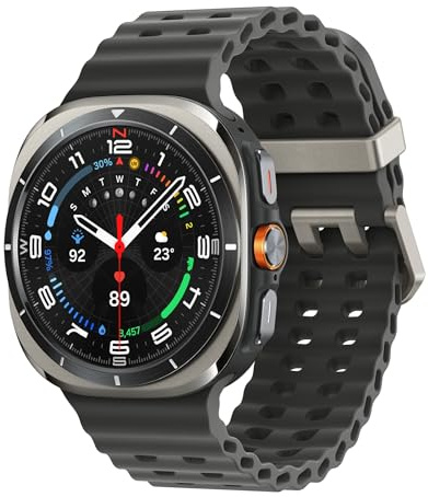 Samsung Galaxy Watch Ultra (2025), AI Smart Watch, Marine Band, Titanium Casing, Cushion Design, Quick Button, 47mm, LTE, Titanium Silver, 3 Year Extended Warranty (UK Version)