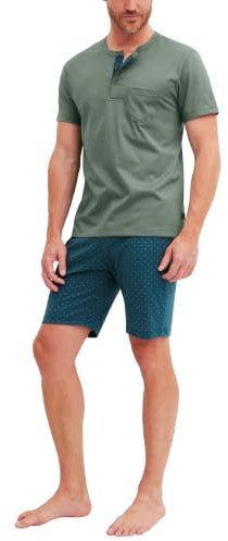 CALIDA Relax Imprint Kurz-Pyjama Herren | Schlafanzug aus 100% Baumwolle, pflegeleicht, elastisch & formstabil, in Single Jersey