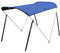 Toldo para Barco, Conjuntos de Toldos Bimini para Botes Inflables (Ancho 100-140 cm) con Herrajes de Montaje, Toldo Portátil de 2 Arcos, Tubo de Aluminio(Blue)