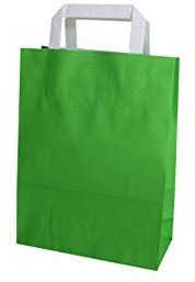 PGV Papiertragetaschen mit Flachhenkel 32 + 12 x 40 cm (50 Stück, GRÜN)