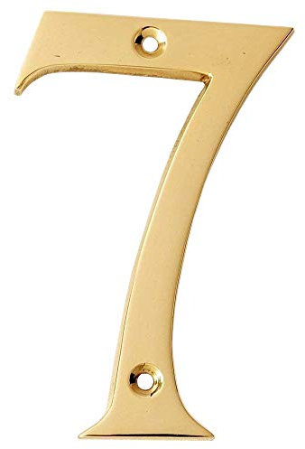 Motif 4-Inch Solid Brass Lacquered Polished Mailbox Numbers modern house numbers for outside House Numbers Address Sign For Door, Outdoor Decor, Home Address Numbers (Number 7)