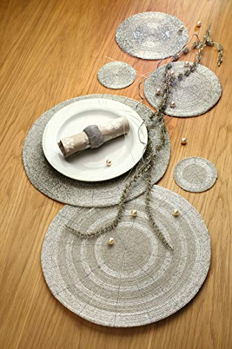 GILDE Glas 4er Set Serviettenringe Silber - Ring=3x5cm (Durchmes.innen 4cm) L= 11 cm B= 11 cm H= 3cm cm