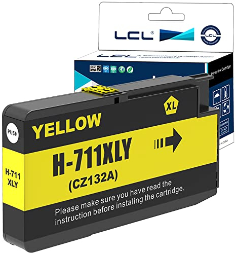 LCL Kompatibel Tintenpatrone 711XL 711 XL CZ132A (1Gelb) Ersatz für HP Designjet T120 24 T120 610 T520 24 T520 36 T520 610 T520 914 T125 24 T530 T130 T525
