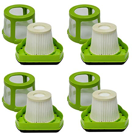PUREBURG Filtros de repuesto compatibles con Bissell 1782 borrador de pelo de mascotas aspiradora inalámbrica de mano 1608653 1608654, paquete de 4 HEPA + filtro de marco de malla