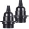TIANFAN 2Pcs / Pack Edison Schraube ES E27 Glühbirnen Lampenfassung Pendelleuchte Schwarz Bakelit