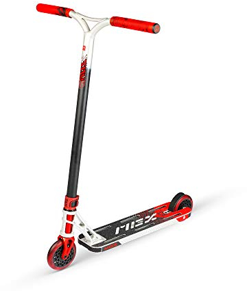MGP Madd Gear MGX Freestyle Stunt Scooter Extreme Tretroller Kickscooter Roller Stuntscooter (Silber/rot)