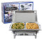 Chafing Dish Buffet Set Chafers 8QT Buffet Servers and Warmers, Chaffing Servers with Covers, Catering, Chafer, Folding Stand, Food Warmer for Parties Buffets